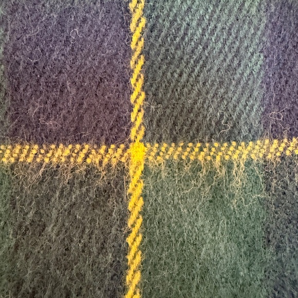 Black Watch Tartan Wool & Printed Satin Reversible Scarf - Picture 9 of 10